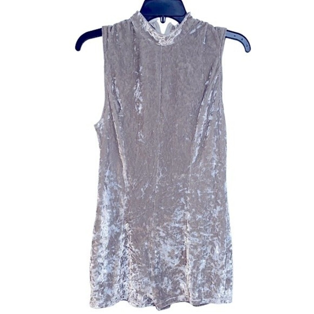 Rehab tan crushed velvet romper size large